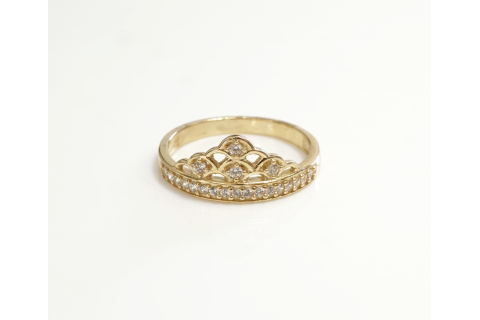 Złoty pierścionek Korona 585